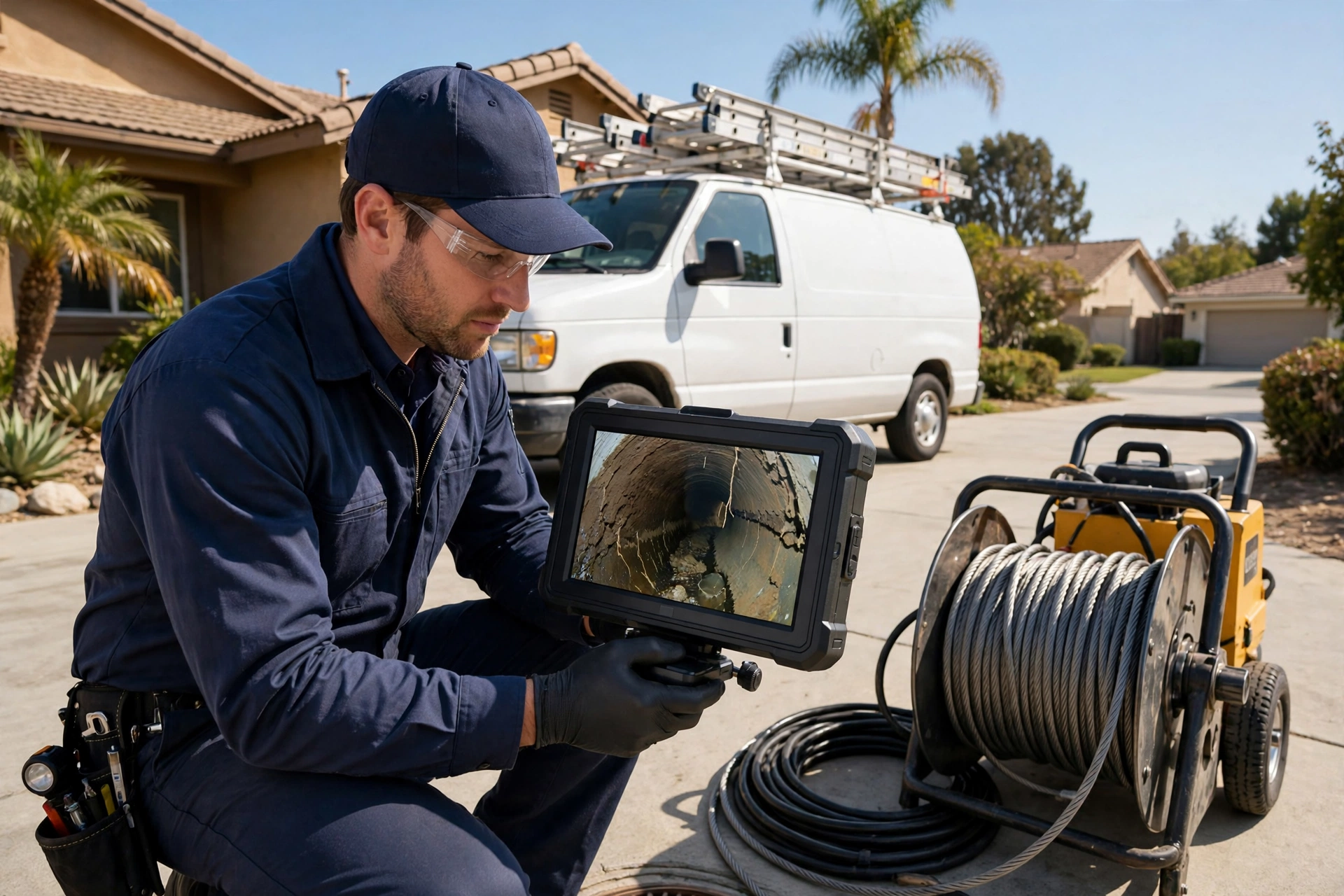 Sewer camera inspection technician