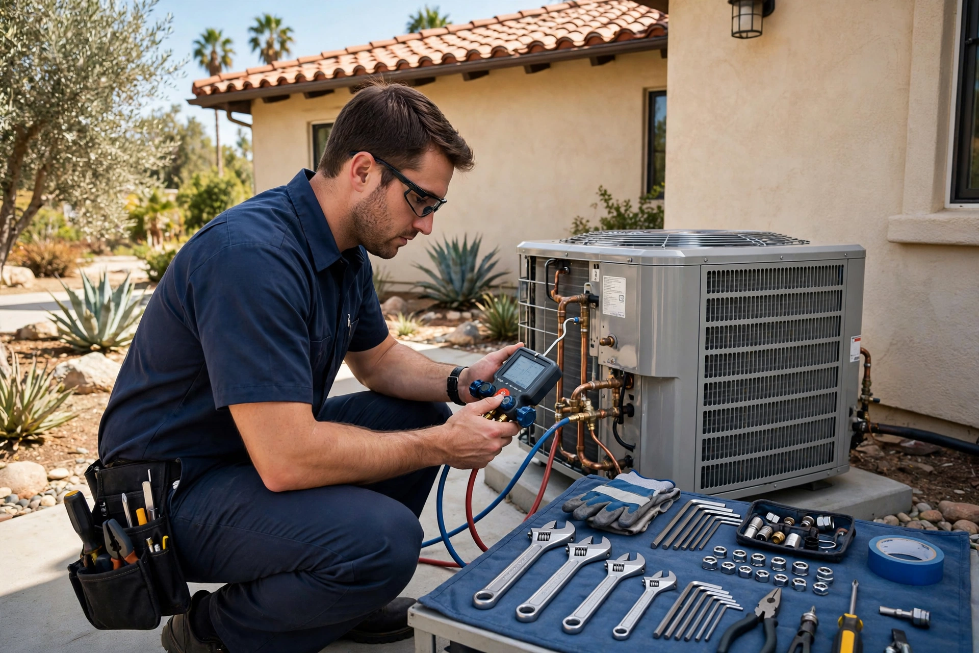HVAC technician at work